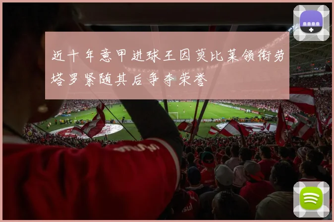 近十年意甲进球王因莫比莱领衔劳塔罗紧随其后争夺荣誉